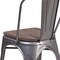 Flash Furniture Lincoln 4 Pack Silver Antique Finish with Clear Coat Metal Stackable Chair with Wood Seat 4-XU-DG-TP001-WD-GG - alternate 10